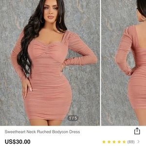 Shein light pink bodycon dress